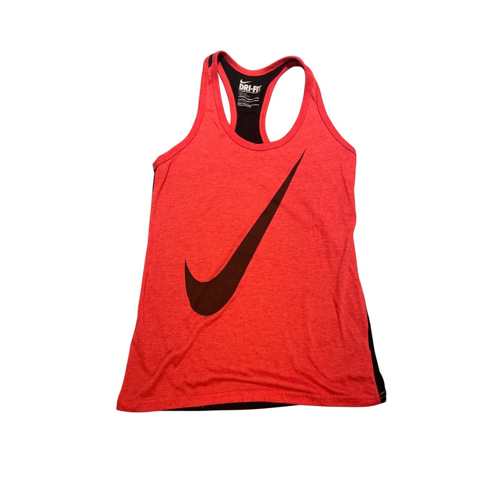 Nike Dri Fit Racerback Tank Top Women's S Red Black Sleeveless Athletic Workout